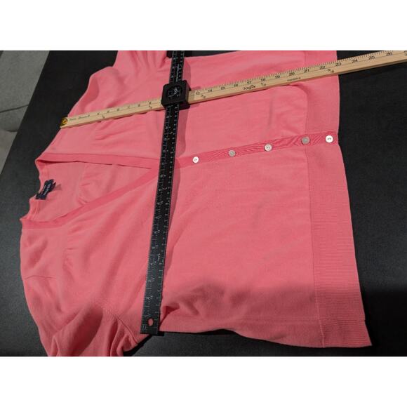 Lands' End Cardigan Sweater Pink Women's Knit 100% Supima Cotton Women's Size 1X - Picture 9 of 12